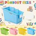 Dandat 16 Pack Large Book Bins with Dividers in Bulk for Classroom Library