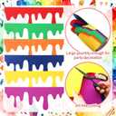 LemonRoad 6 Pack Art Themed Party Table Skirts 40 x 16 Inches Colorful Felt Paint Splatter DIY Decorations for Classroom Bulletin Boards Birthday Party Craft Supplies(Multicolored,Classic Style)