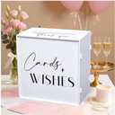 SOFARKKT White Wedding Card Box with Slot, Elegant Wedding Card Boxes for Reception Money Envelope Cash Cards, Cards & Wishes Wedding Gift Box for Engagement Anniversary Bridal Shower Table Decor