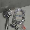 6-Setting Shower Head with Handheld, JDO High Pressure Hand held Shower Head, 4.7 Inch Chrome Detachable Showerhead Set with 59 Inch Stainless Steel Hose and Adjustable Showerhead Holder
