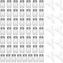 50 Pcs 0.5 oz Small Salt and Pepper Shakers with Funnels Clear Mini Glass Seasoning Jars Bulk Tiny Spice Glass for Wedding Party Restaurant Home Kitchen Travel Camp(Silver)