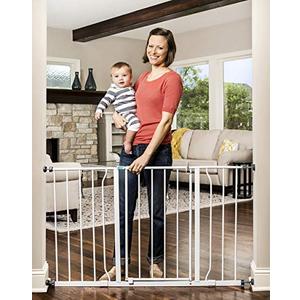 Regalo Easy Open 47-Inch Super Wide Walk Thru Baby Gate, Bonus Kit, Includes 4-Inch and 12-Inch Extension Kit, 4 Pack Pressure Mount Kit and 4 Wall Cups and Mounting Kit