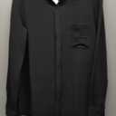 COOFANDY Men's Lightweight Shirt Shacket Long Sleeve Textured Button Down Shirts Casual Jacket (Black), S
