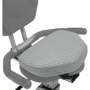 3" Thick Universal Recumbent Bike Seat Cushion - Anti-Slip Pad with Fixed Strap & One-Sided Silicone Printing Exercise Bikes Seat Cushion (Gray)