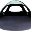 WhiteFang Beach Tent Anti-UV Portable Sun Shade Shelter for 3/4/6/8 Person, Extendable Floor with 3 Ventilating Mesh Windows Plus Carrying Bag, Stakes and Guy Lines (4 Person, Blackout Shelter-Mint Green)