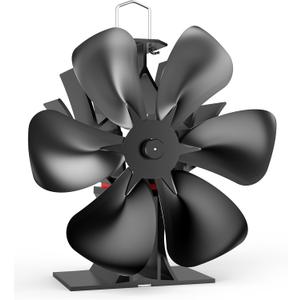 Signstek Large Wood Stove Fan, 6 Blades Big Size Fireplace Burner Heat Powered Fan for Biggger Room, Silent Operation,Circulation for Wood/Log Burner/Pellet Stove