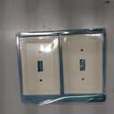 Henne Bery Sunken Pearls Heavy Duty Decorative Wall Plate Switch Plate Outlet Cover, Durable Solid Zinc Alloy (Single Toggle 2PK, Light Almond)