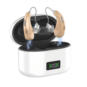 Hearing Aids, 16-Channel Digital Hearing Aids for Seniors, Rechargeable Hearing Aid for People with Hearing Loss, 4 Levels of Volume/Two Mode Noise Cancellation, Clear Sound and Easy to Use (white)