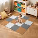16 Tiles Baby Play Mat for Floor, EVA Foam Baby Floor Play Mat with 0.6 Inch Thick Interlocking Foam Tiles, Foam Floor Tiles for Baby, Toddlers and Kids