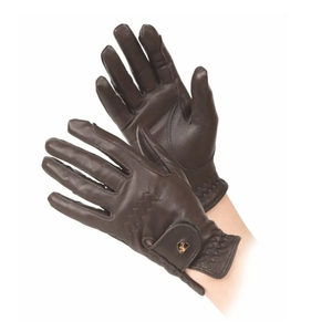Shires Aubrion Leather Riding Gloves - Brown 