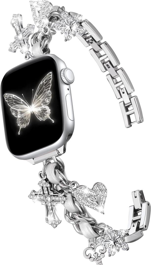 Witzon Slim Gold Watch Bands for Women Compatible with Apple Watch Band 41mm 40mm 38mm 42mm 44mm 45mm 46mm, Metal Dressy Chain Link Bracelet Strap for iWatch Series 11 10 Se Ultra 9 8 7 6 5 4 3 2 1