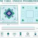 Floating Mahjong Table for Pool, 31.5'' Double-Sided EVA Floating Game Table, Waterproof Mahjong Table with Cup Holders for Mahjong, Cards, Poker & Dominoes, Pool Float Board for Hot Tub, Lake & Beach