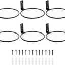 6 Pack 6 Inch Wall Flower Pot Holder Ring Plant Hanger, Metal Planter Hooks Wall Mounted Bracket Heavy Duty for Outdoor Indoor