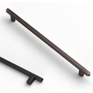 Asidrama 10 Pack 10 Inch(256mm) Oil Rubbed Bronze Kitchen Cabinet Handles, Cabinet Pulls Kitchen Cabinet Hardware for Cupboard Drawer Pulls (10" Hole Center)