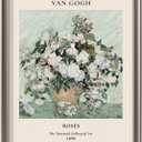 Framed Van Gogh Canvas Wall Art Decor, flower Wall Prints for Bedroom Bathroom Office, Posters for Living Room Aesthetic, Nature Painting Artwork