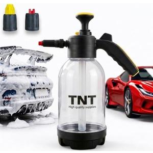 TNT Pump Sprayer 0.53 Gallon/67oz /2L Hand Powered  Car Wash, Snow Foam, Gardening with 2 Nozzles, White Color, Heavy Duty Pressure Atomizer for Detailing, Professional Home and Garden