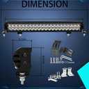 23 inch144W Amber&White 6Mode LED Light Bar  DualRow Spot&Flood Combo, 15000LM IP68 Waterproof Strobe/Fog OffRoad Light for Truck, Jeep, UTV, ATV, Boat, 12V(Without Wiring Harness)