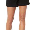 Amazon Essentials Women's Mid-Rise Slim-Fit 5 Inch Inseam Khaki Short (Available in Straight and Curvy Fits) (12, Black)