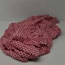 Red Plaid Ruffled Table Cloth for Rectangle Table Seat 4-6, 100% Washed Cotton Classic Farmhouse Checker Gingham Vintage Decorative Tablecloth - 70"x52"