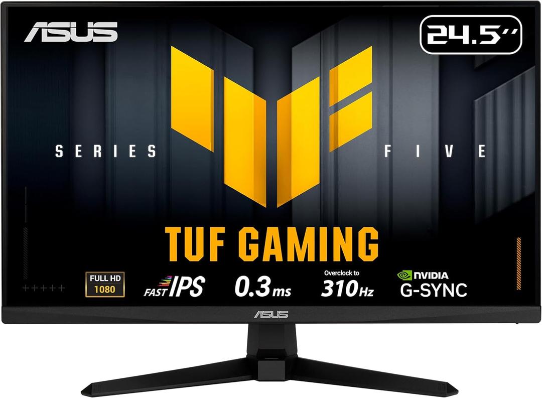 ASUS TUF Gaming Series 5 24.5 1080P Monitor (VG259QMR5A) - Fast-IPS, 310Hz, 0.3ms, G-SYNC Compatible, FreeSync Premium, Extreme Low Motion Blur Sync, 99% sRGB, DisplayWidget, Gaming AI