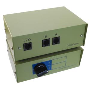 CablesOnline 2-Way A/B RJ45 Metal Rotary Manual Switch Box (SB-034)