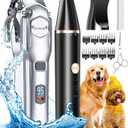oneisall Dog Grooming Kit for Heavy Thick Hair&Coats/Low Noise Rechargeable Cordless Waterproof Dog Clippers for Grooming Animals&Pets/Pet Shaver with Stainless Steel Blade and Paw Trimmer