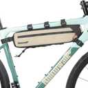 Rhinowalk Top Tube Bag - 2.7L Triangle Bag for Road & Gravel Bikes (Beige)