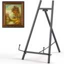 Leinuosen Metal Easel Stand 16.5" H x 8.7" W x 4.3" D Table Top Easel Stand for Display Tripod Art Picture Mirror Modern Plate Holder for Display Book Photo Wedding Sign (Grey,1 Pcs)