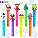 24PCS Christmas Party Favors for Kids, Bubble Wand Bulk Christmas Toys Gifts for Crhsitmas Stocking Stuffers Goodie Bag Fillers Classroom Prizes, Christmas Party Supplies for Girls Boys (Christmas)