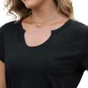 DeXianLai Cap Sleeve T Shirts for Women Summer Crop Tops Short Sleeve Shirts Round Neck Loose Fit Basic T Shirts Black 2XL