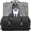 Convertible Garment Bags for Travel Carry On Garment Bag For Men Women Foldable Duffle Bag For Travel,2 in 1 Hanging Suitcase Suit Travel Bags (Black)
