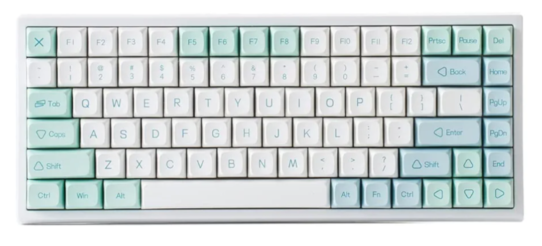 YUNZII Wired Mechanical Gaming Keyboard Rainbow 84 84 Keys RGB Hot-Swappable PBT Heat Sublimation Key Cap for Mac/Win/Gamer Gateron Yellow Switch, Mint