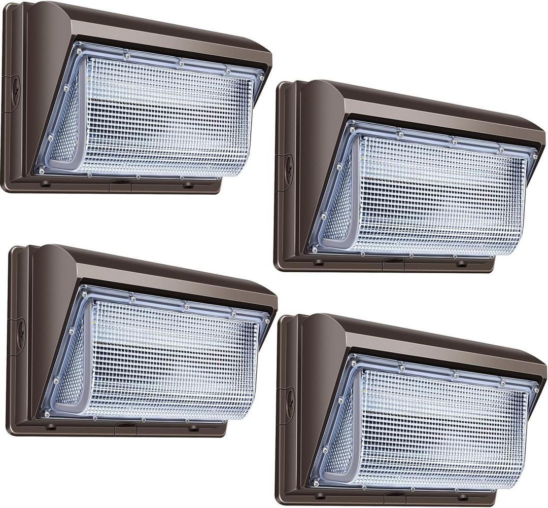 HYPERLITE LED Wall Pack Light 120W 15,600LM Commercial and Industrial Outdoor LED Wall Lights for Parking Lots House Warehouses 4 Pack UL Listed 