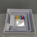 6 Pcs White Acrylic Buffet Risers with Mini Sign and Maker, Food Display Stands for Buffet Table Party Catering Dessert Jewelry Collectibles,Nesting Cube Boxes with Hollow Bottoms (8",7",6",5",4",4")