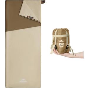 Naturehike Lightweight Compact Sleeping Bag, 59/32 Envelope Ultralight Backpacking Sleeping Bag Portable, Waterproof with Compression Sack for Cold&Warm, Camping, Traveling, Hiking (Brown)