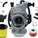 TRX300 Carburetor for Honda 300 TRX300FW Fourtrax Carb ATV 1988-2000 with Parts Air filter& Oil filter Spark Plug Choke Cable Valve Plunger Kit