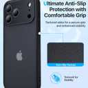 for iPhone 17 Pro Max Case, [Ribbed Non-Slip Sides] [Military-Grade Drop Protection] [Full Camera Protection] Anti-Yellow Soft-Touch Shockproof Slim Phone Case for iPhone 17 Pro Max, Black