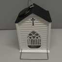 Church-Shaped Metal Bird Feeder with Solar Light - Hanging Outdoor Feeder, 5 LB Large Capacity & Bird Suet Design, Weatherproof, Garden/Yard/Deck Decor & Unique Gift for Christmas & Mother's Day