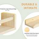 Floating Book Shelves for Wall, 23.6" Natural Wood Nursery Shelves for Book Storage, Solid Pine Wooden Floating Bookshelf for Bedroom Living Room, Set of 2+1, Unfurnished - DIY