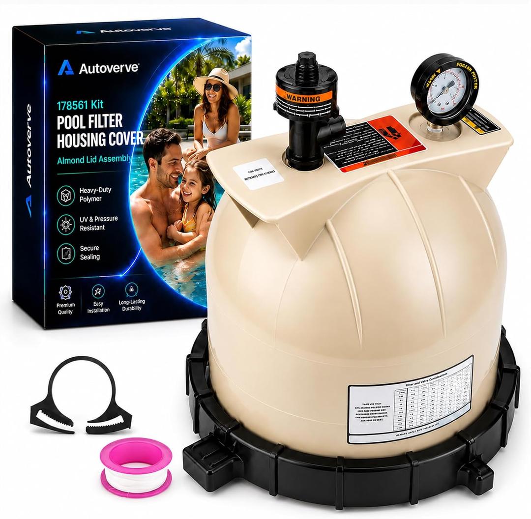 Pool Filter Housing Almond Lid Assembly Replacement Parts for Pentair Clean & Clear CC75 CC150 CC200 Predator 75 150 200 EasyClean EC60 EC90 Cartridge Cover 178561 160315 160317 160318