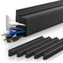 YECAYE 94.2in Cable Management, Cable Organizer,Adhesive Mount Cord Organizer for Desk, Cord Organizer, No-Drill Desk Wire Management for Home Office, Baby proofing, Black