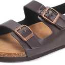 Torotto Toddler Kids Sandals Boys Girls Cork Footbed Sandals with Adjustable Buckle Casual Slides Open Toes Flat (Lhj385/Brown) 26