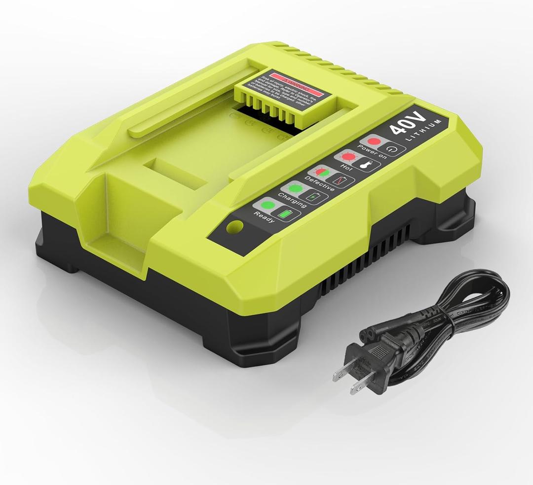 Replacement for Ryobi 40V Battery Charger OP401 Rapid Charger for Ryobi 40V Battery Compatible with OP4015 OP4026 OP4030 OP4040 OP4050 OP4050A OP4060 OP40601