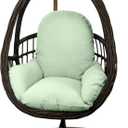 Outdoor Egg Chair Cushion with Straps, Thick PP Cotton & Shredded Sponge Fill, Water Repellent & Fade Resistant Replacement Cushion for Hanging Swing Chair, Removable Cover, Light Green