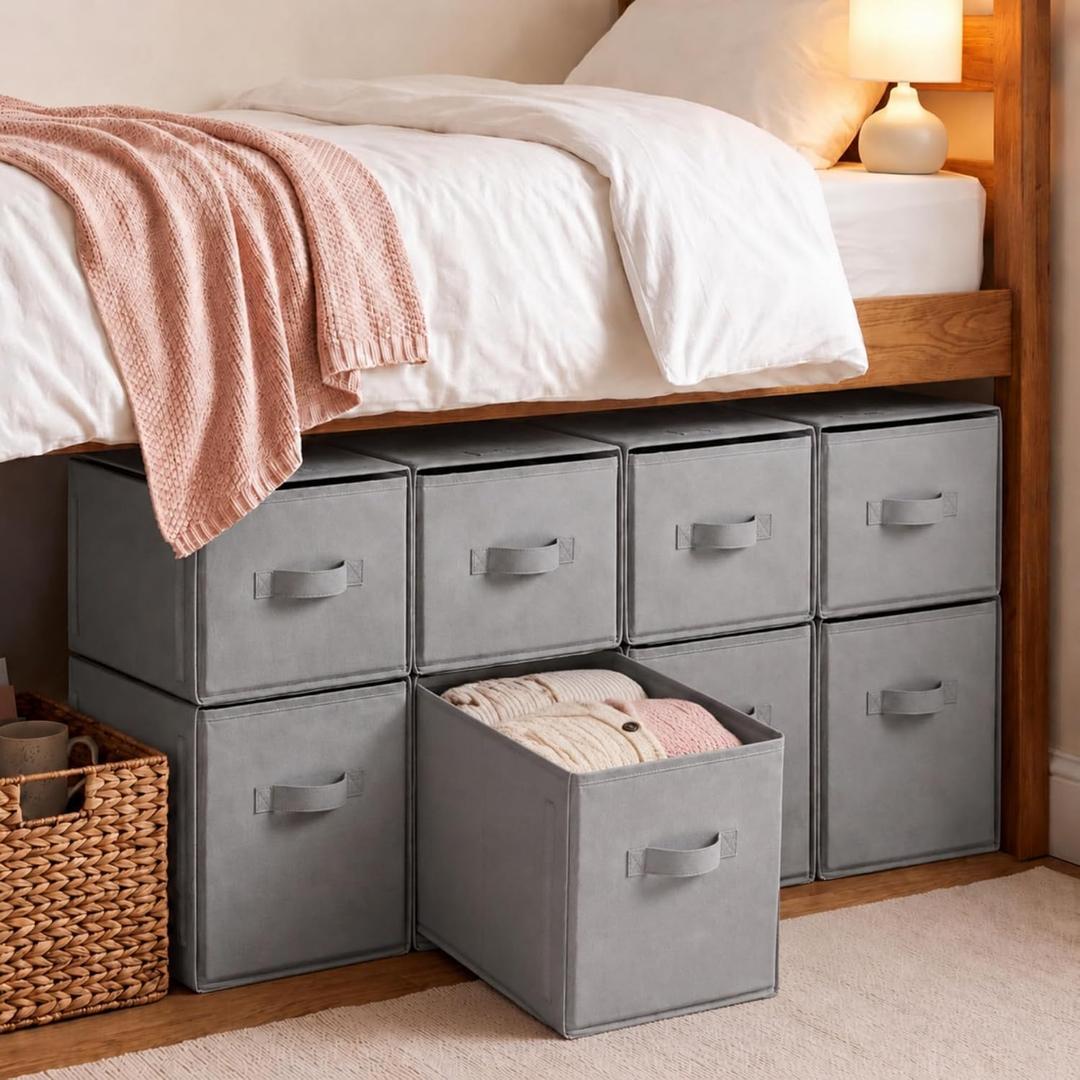 Weysat Stackable Under Dorm Bed Storage Container, 17.7'' x 42.2'' Gray