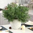 Giegxin 6 Pcs Real Touch Cedar Stem 18 Inch Modern Artificial Christmas Cedar Pine Branches Realistic Greenery Picks Stem Fake Evergreen for Vase Decorating Wreath DIY Crafts Home Decor