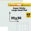 Post-it Super Sticky Easel Pad 25 x 30 Inches 30 Sheets/Pad 2 Pads (560) Large White Grid Premium Self Stick Flip Chart Paper Super Sticking Power