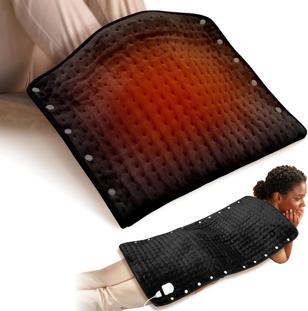 18" x 33" Large Heating Pad for Back, FSA Eligible, CooCoCo XXXL Heated Pad for Period Cramps, Heat Pad for Neck & Shoulder, 6 Heat Settings, Auto Off, Moist Heat
