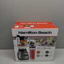 Hamilton Beach Wave Action Blender for Smoothies, Stainless Steel Ice Sabre Blades, 40oz Glass Jar, 20oz Blend-In Portable Travel Jar, 800 Watts, Quiet Design, Gray (58181)