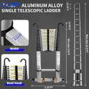 JADDUO Telescoping Ladder, 22.9 FT, Rectangular, Heavy Duty, Silver